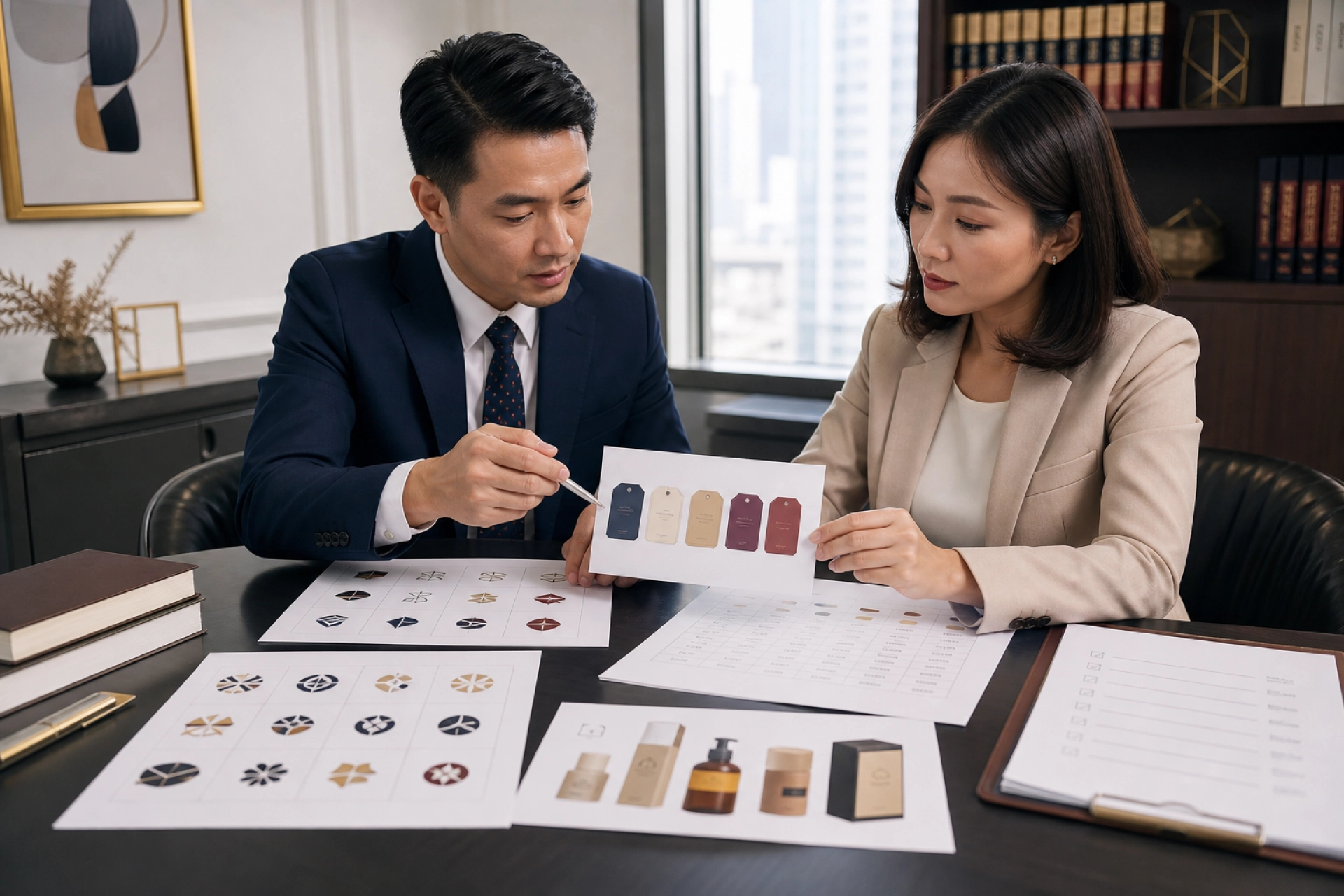 Luật sư và doanh nghiệp rà soát phương án nhãn hiệu trước khi nộp đơn