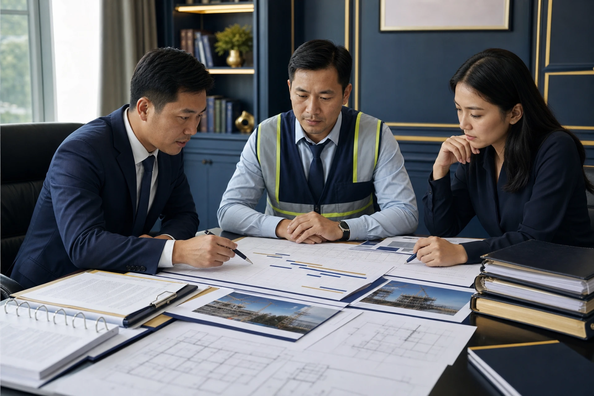 Luật sư xây dựng rà soát tiến độ và hồ sơ phát sinh