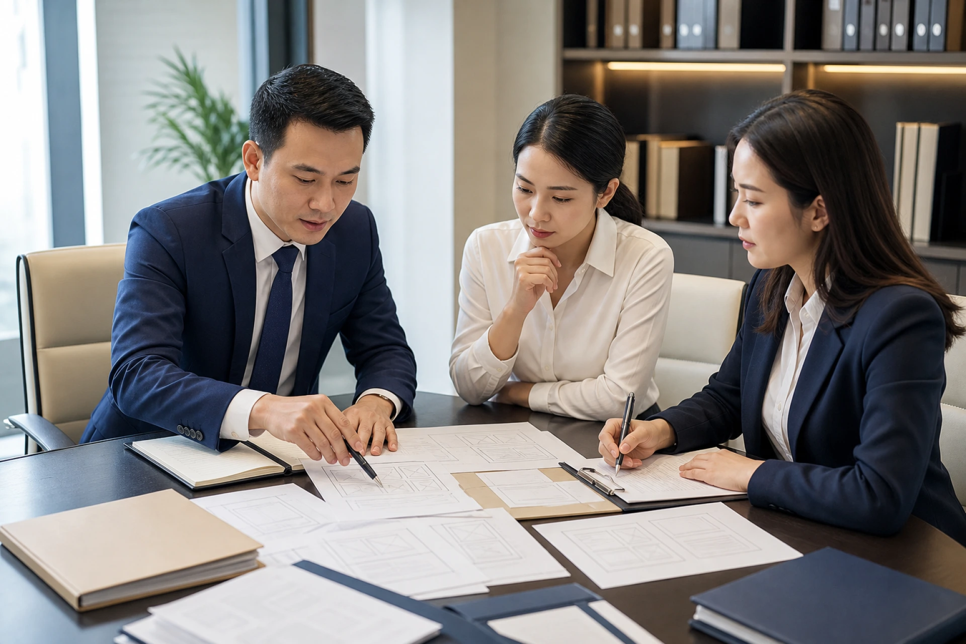 Luật sư và khách hàng lập bản đồ vụ việc dân sự tại Hà Nội