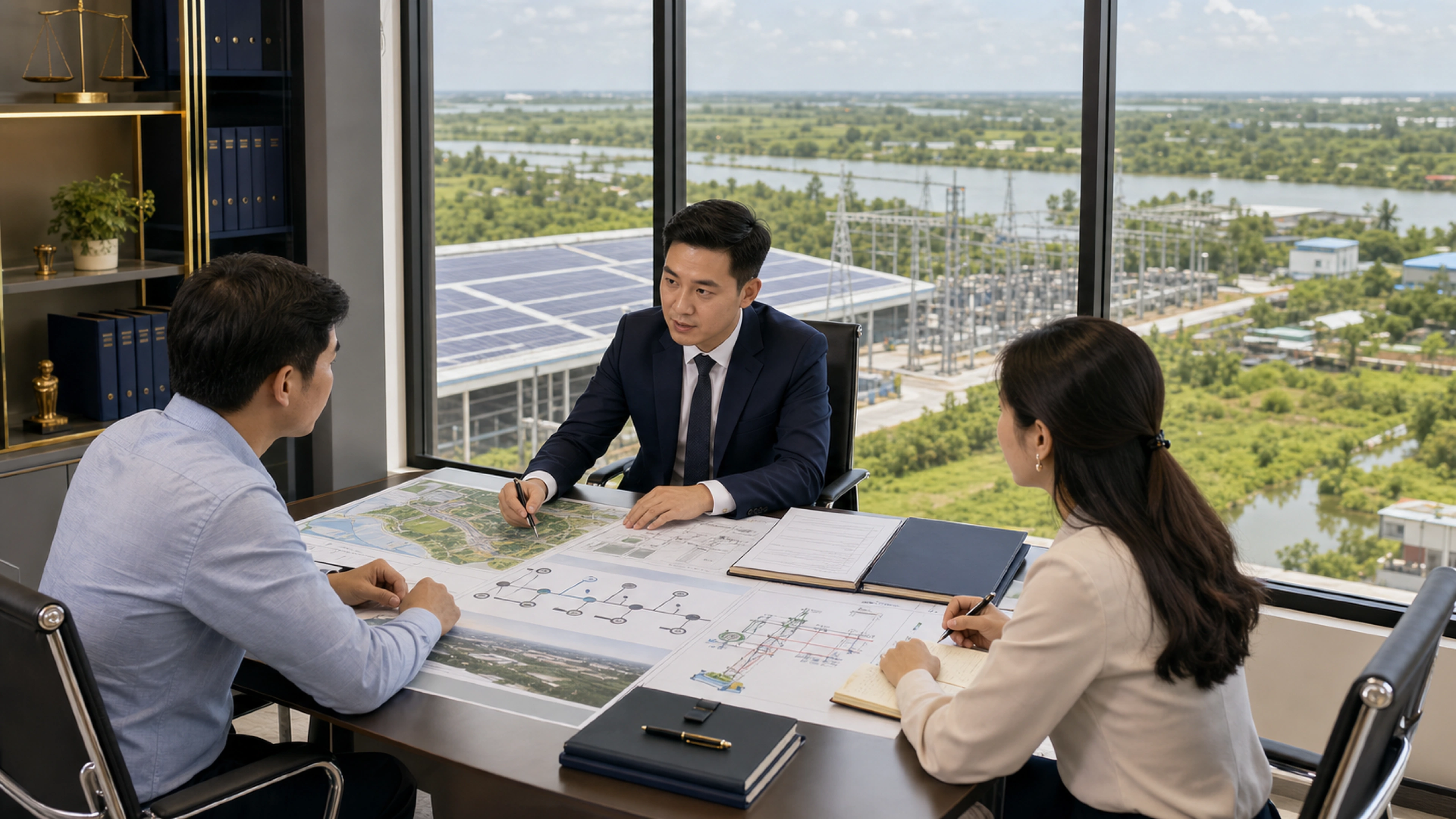 Luật sư trao đổi dự án năng lượng tại Vĩnh Long