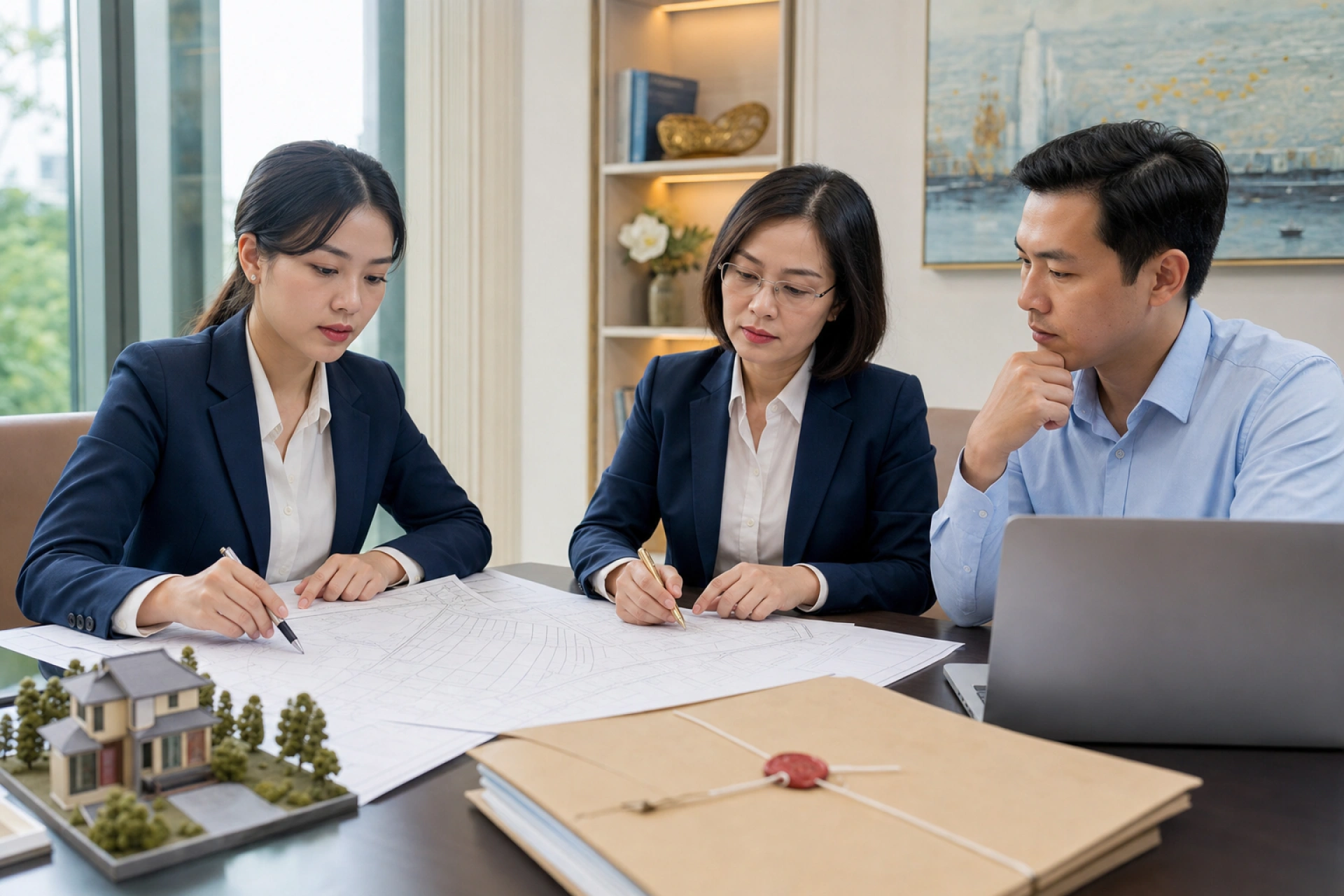 Luật sư và nhà đầu tư rà soát hồ sơ bất động sản Quận 8